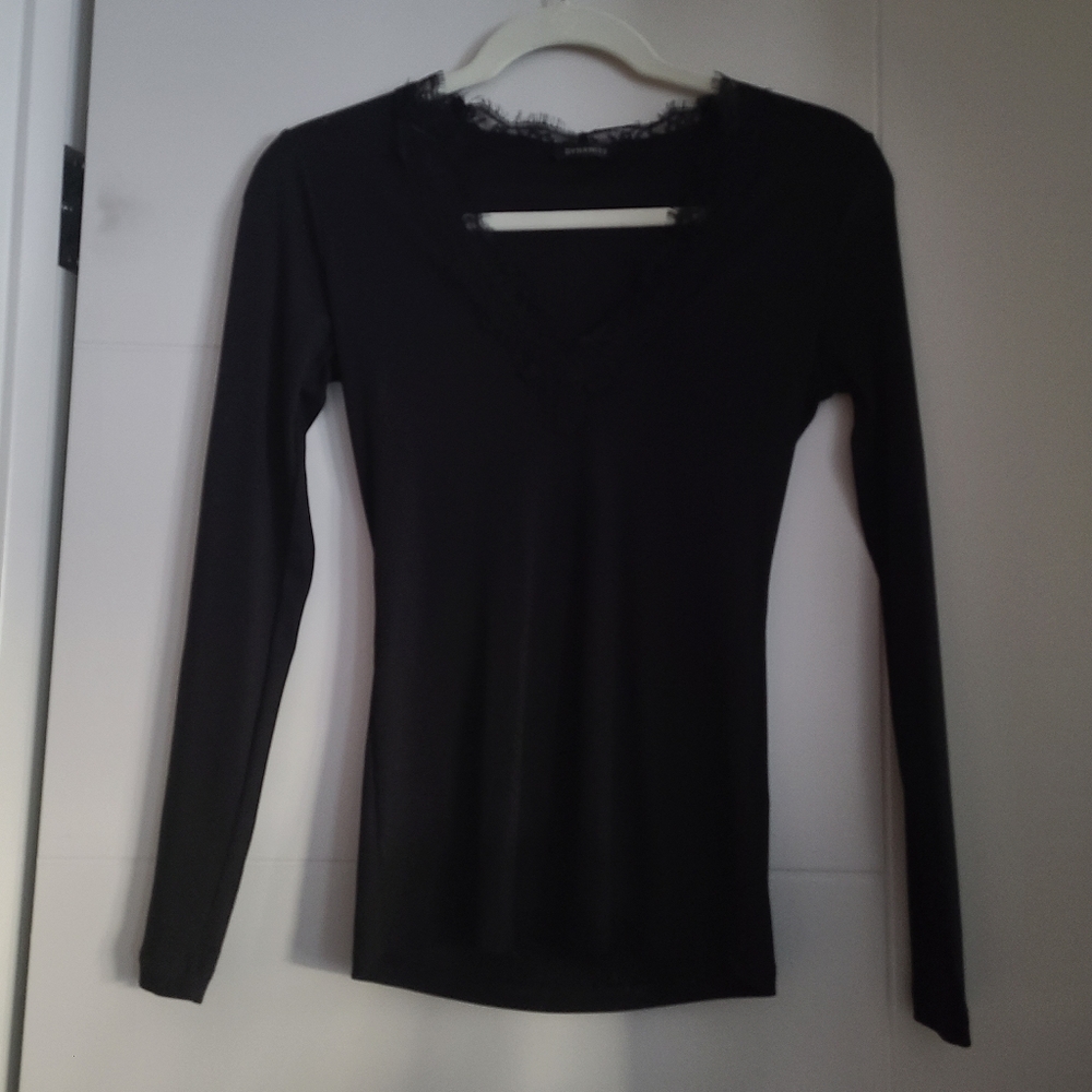 Dynamite Lace Trimmed V Neck